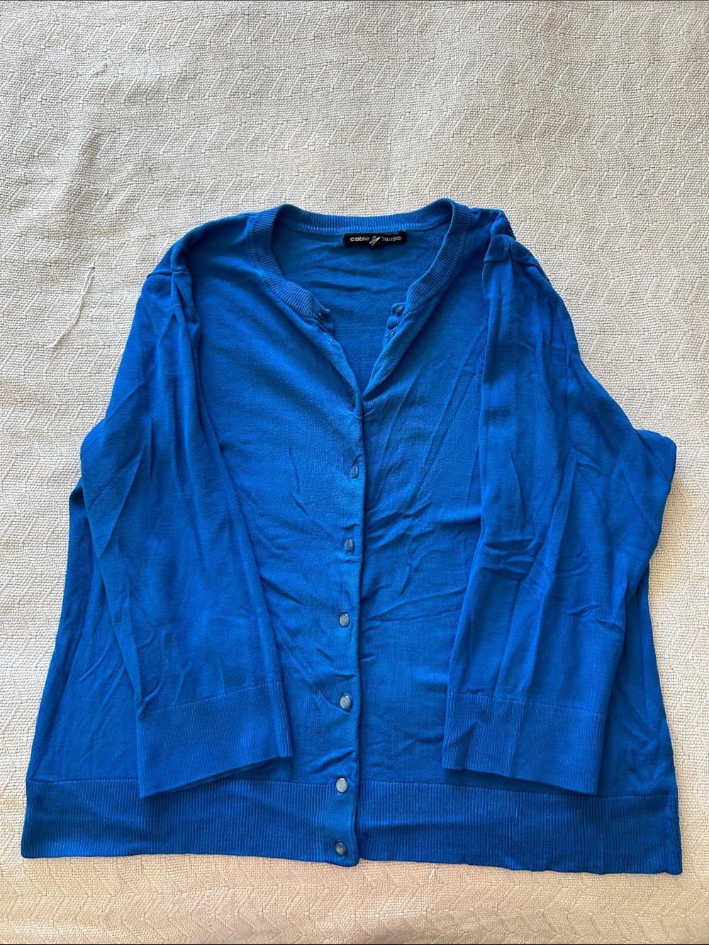 Cable & Gauge Vibrant Blue Button-Up Cardigan